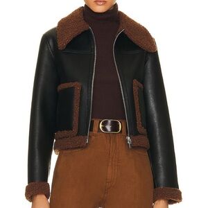 A.L.C Archer Jacket Faux Shearling Trim Jacket